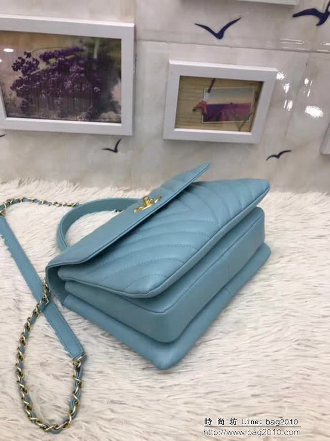 香奈兒CHANEL 92236 V格2018秋冬小羊皮手提肩背斜背鏈條包 DSC1084